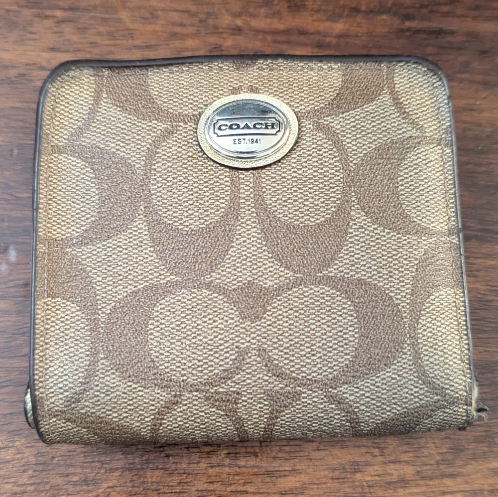Coach Brown Monogram Wallet